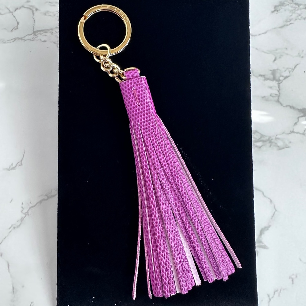 ETRO Embossed Leather Tassel Keychain